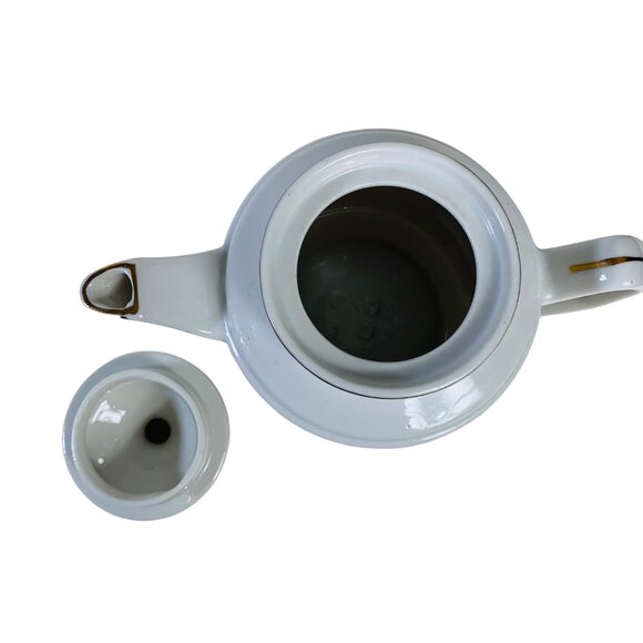 Retro 70s MCM Tea Pot Orange Flower Child Mod Groovy Motif Daisy Kitchen Decor - Picture 7 of 13